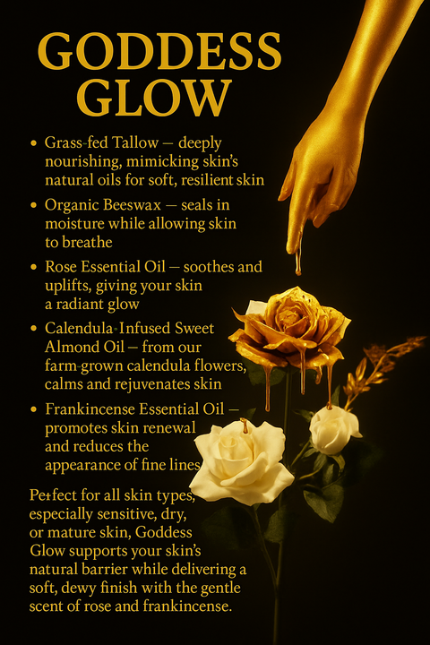Goddess Glow Rose & Frankincense Face Cream- Skin Repair & Moisturizing