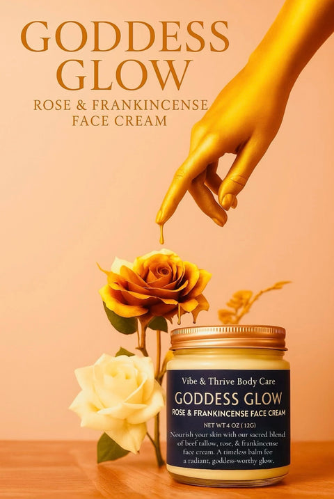 Goddess Glow Rose & Frankincense Face Cream- Skin Repair & Moisturizing
