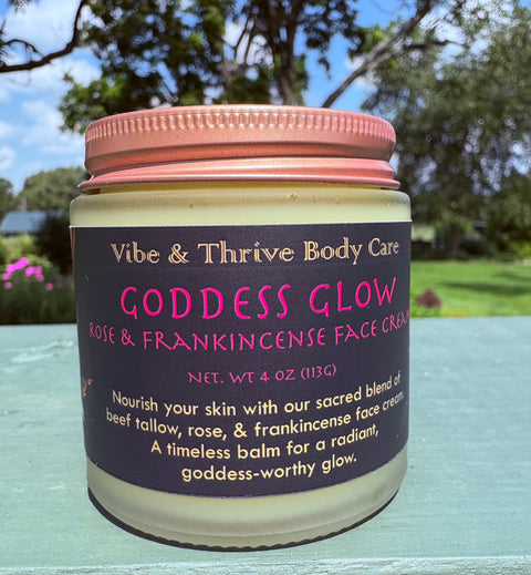 Goddess Glow Rose & Frankincense Face Cream- Skin Repair & Moisturizing