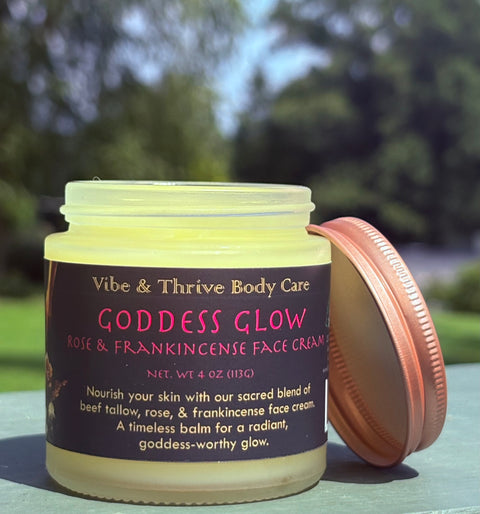 Goddess Glow Rose & Frankincense Face Cream- Skin Repair & Moisturizing