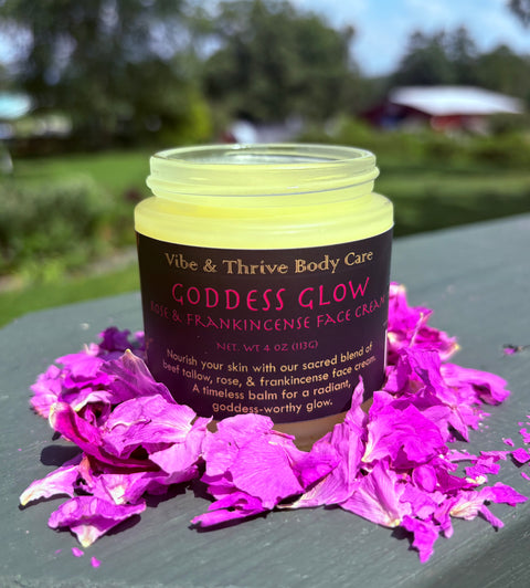 Goddess Glow Rose & Frankincense Face Cream- Skin Repair & Moisturizing