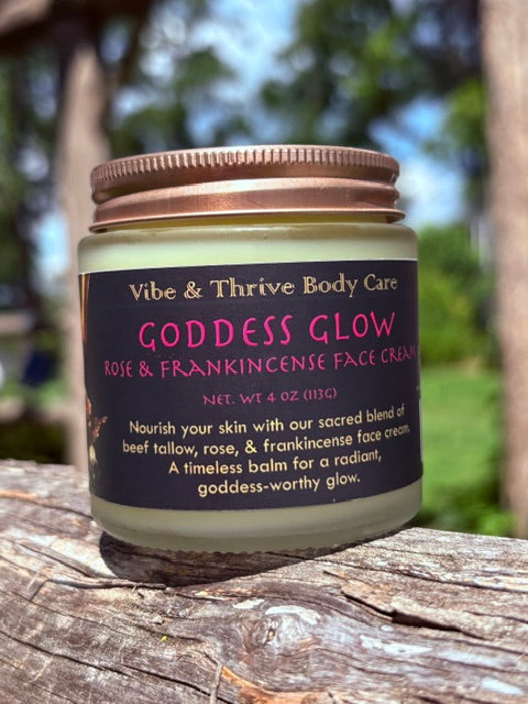 Goddess Glow Rose & Frankincense Face Cream- Skin Repair & Moisturizing