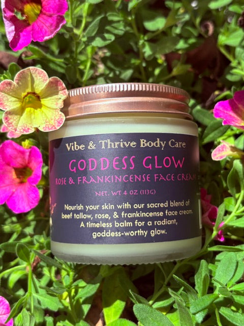 Goddess Glow Rose & Frankincense Face Cream- Skin Repair & Moisturizing