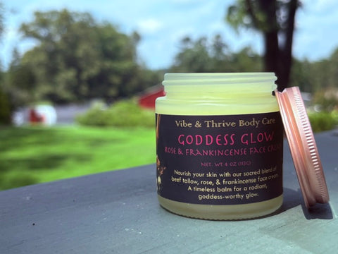 Goddess Glow Rose & Frankincense Face Cream- Skin Repair & Moisturizing