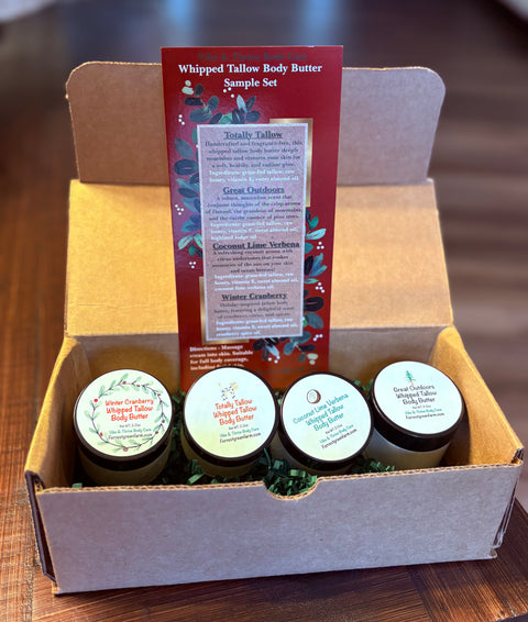 Winter Whipped Tallow Body & Face Butter Set - Grass-Fed Tallow, All-Natural Ingredients