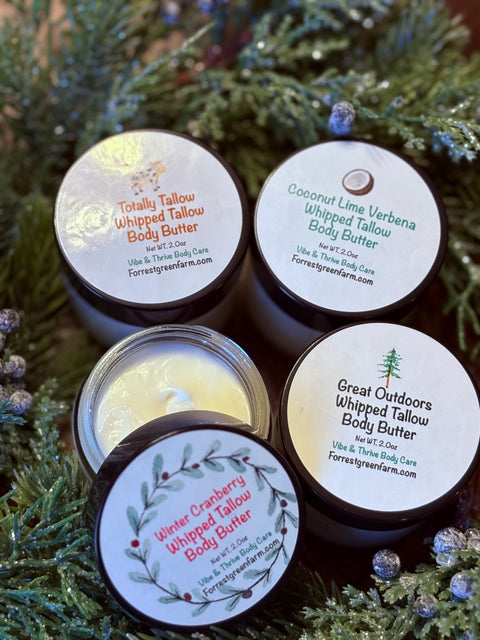 Winter Whipped Tallow Body & Face Butter Set - Grass-Fed Tallow, All-Natural Ingredients