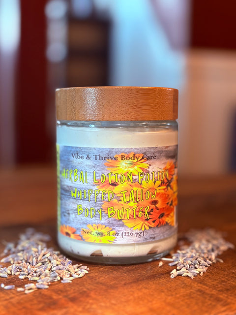 Herbal Lotion Potion Whipped Tallow Body Butter (Skin Repair For Your Face & Body)
