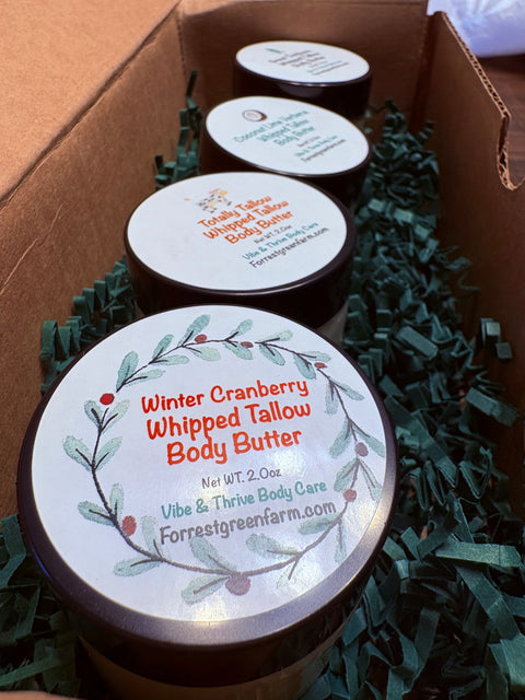 Winter Whipped Tallow Body & Face Butter Set - Grass-Fed Tallow, All-Natural Ingredients