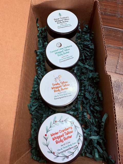 Winter Whipped Tallow Body & Face Butter Set - Grass-Fed Tallow, All-Natural Ingredients
