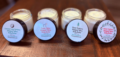 Winter Whipped Tallow Body & Face Butter Set - Grass-Fed Tallow, All-Natural Ingredients