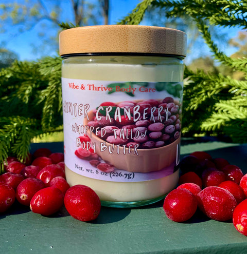 Winter Cranberry Whipped Tallow Body Butter - Moisturizer