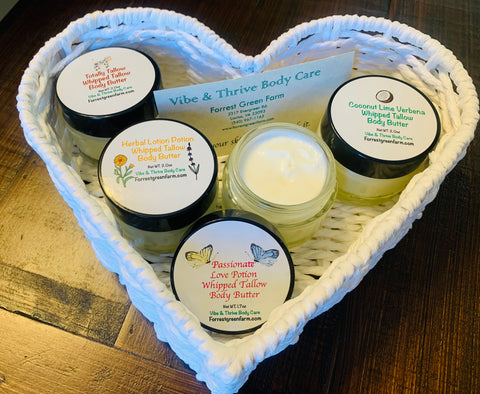 Spring Whipped Tallow Body & Face Butter Set - Grass-Fed Tallow, All-Natural Ingredients