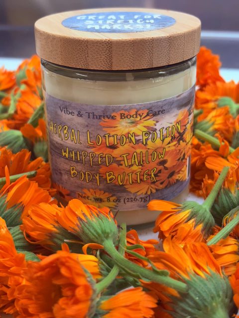 Herbal Lotion Potion Whipped Tallow Body Butter (Skin Repair For Your Face & Body)